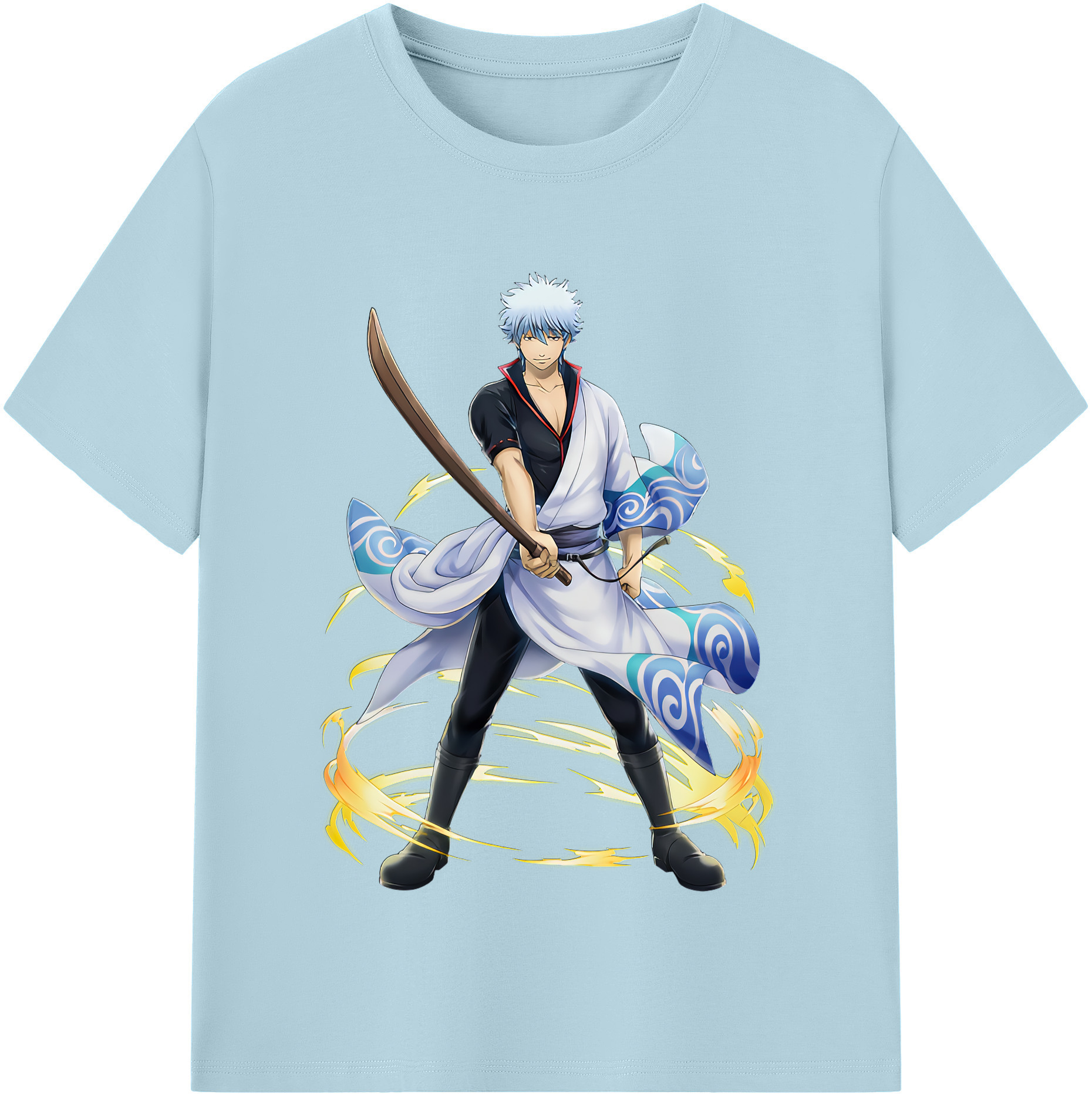 （画像用） ぎんたま 坂田銀時（さかたぎんとき） 神楽 志村新八（しむら しんぱち） GINTAMA Sakata Gintoki Kagura Shimura Shinpachi 綿100％半袖Tシャツ（フロントプリント）